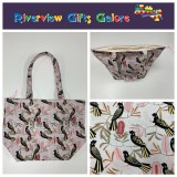 Large Tote Bag With Zip - Black Cockatoo Large Tote Bag With Zip - Black Cockatoo